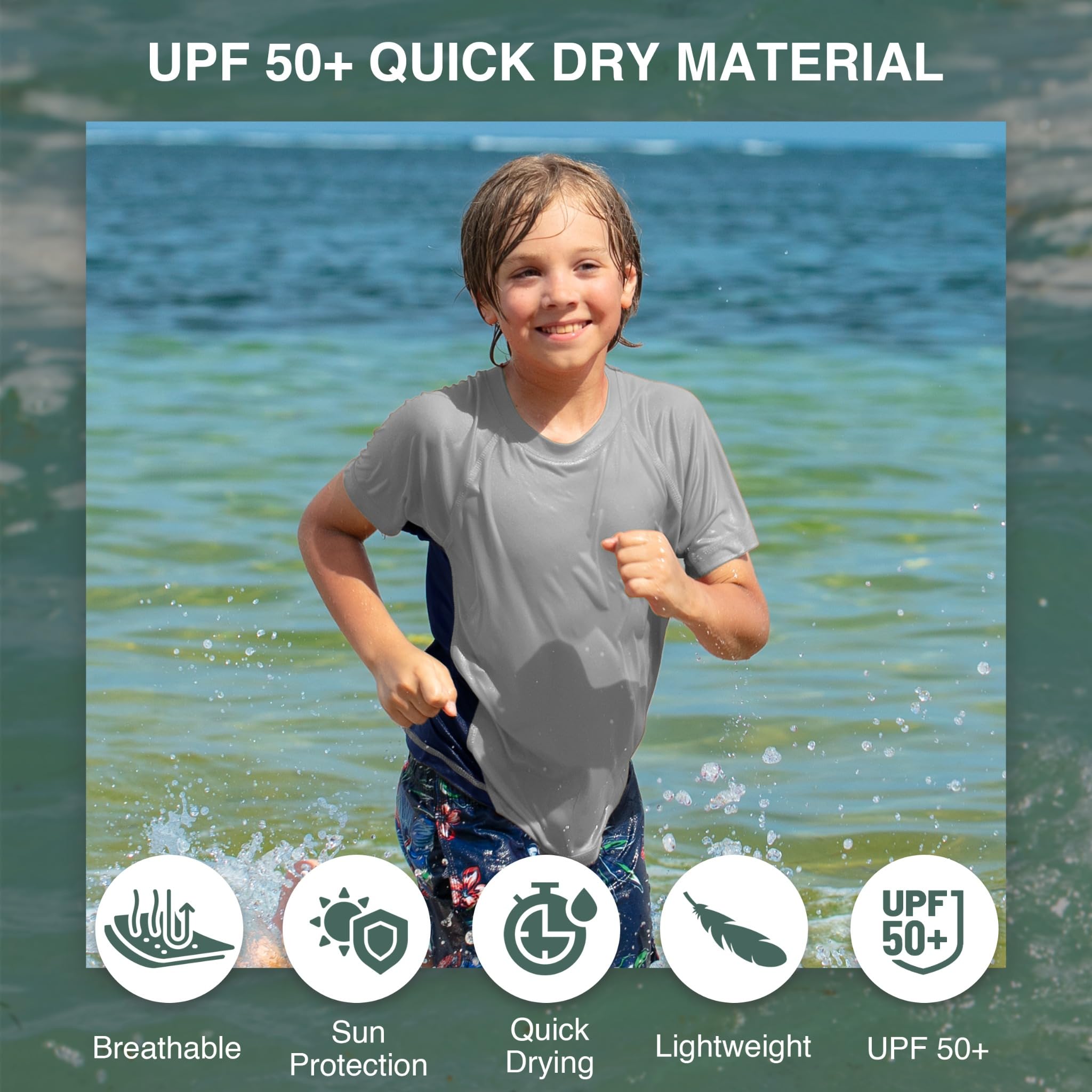 Kanu Surf Boys' Color Block UPF 50+ Swim Tee