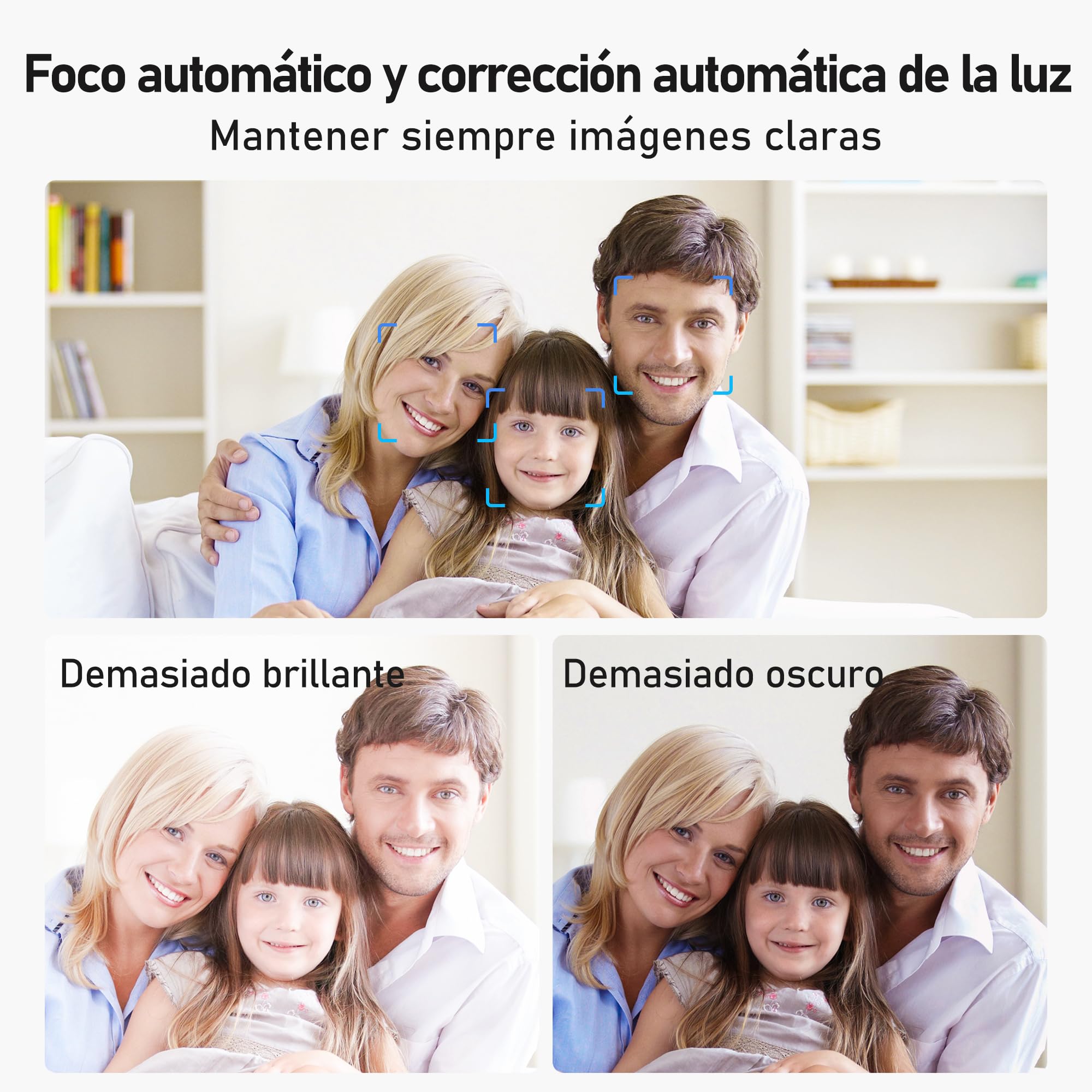 W8LS Webcam 4K 30FPS con Micrófono Anti-Ruido, Luz de Anillo LED, Autofoco, Corrección de Luz, 78°Gran Angular, Tapa Privacidad, Plug & Play, Trípode - comptible Zoom, Teams, OBS y Switch 2