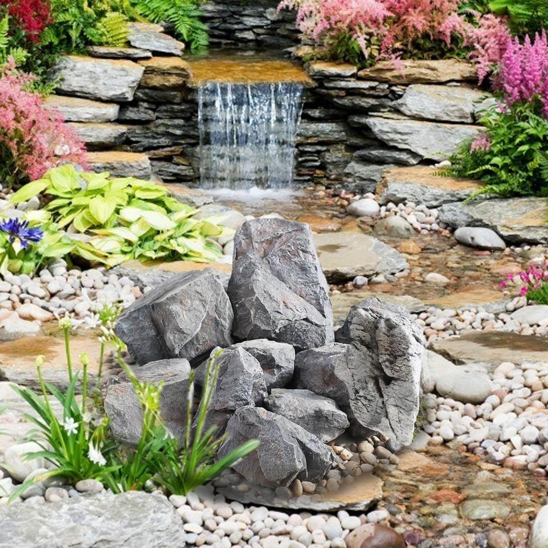 Felsen, realistische Landschaftsfelsenabdeckung, PU-Schaum, künstliche Felsen für die Landschaftsgestaltung, zum Aufhängen, dekorativ, mit Seil für Hof, Garten, Fotografie-Requisiten, Outdo