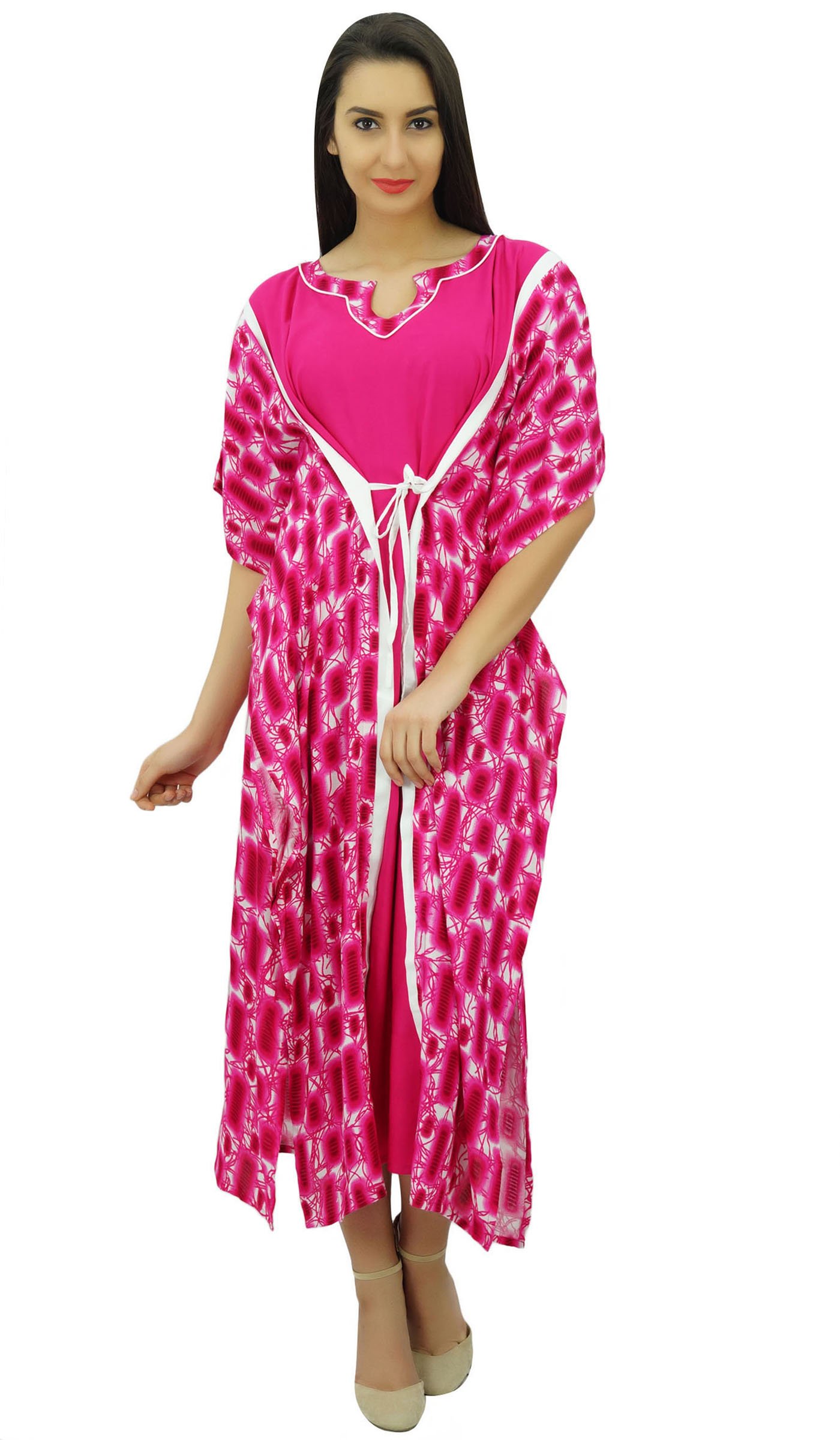 Bimba para Mujer Maxi Largo caftán Kimono rayón diseñador de Encubrimiento Noche Playa caftán