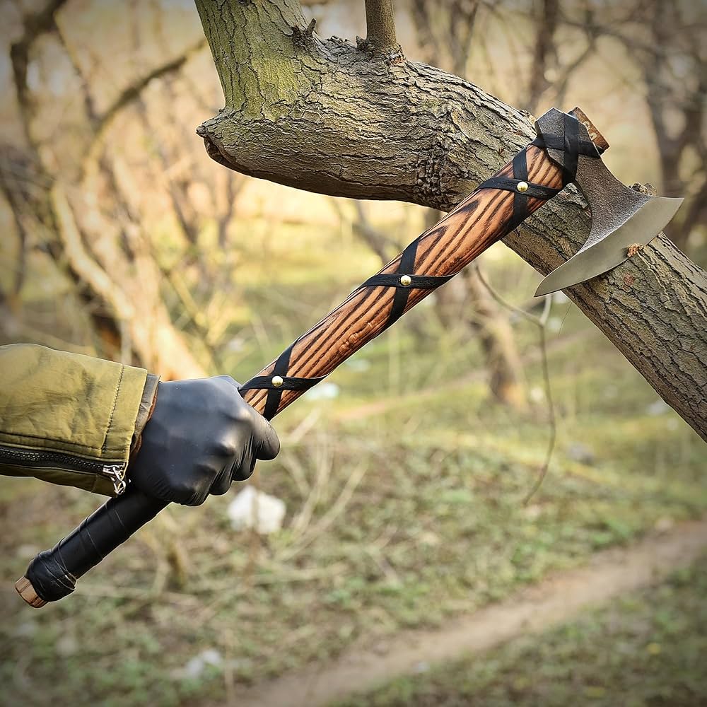 Viking Axe バイキングの斧 Amazon.co.jp: 鍛造炭素鋼バイキング斧 アッシュウッドシャフト