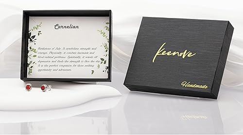 Miniatura 51 de Real Crystal Birthstone Sterling Silver Stud Earrings Jewelry for Women Fashion Trendy Western 925 Antiqued Boho Handmade Best Gift for Her keenove