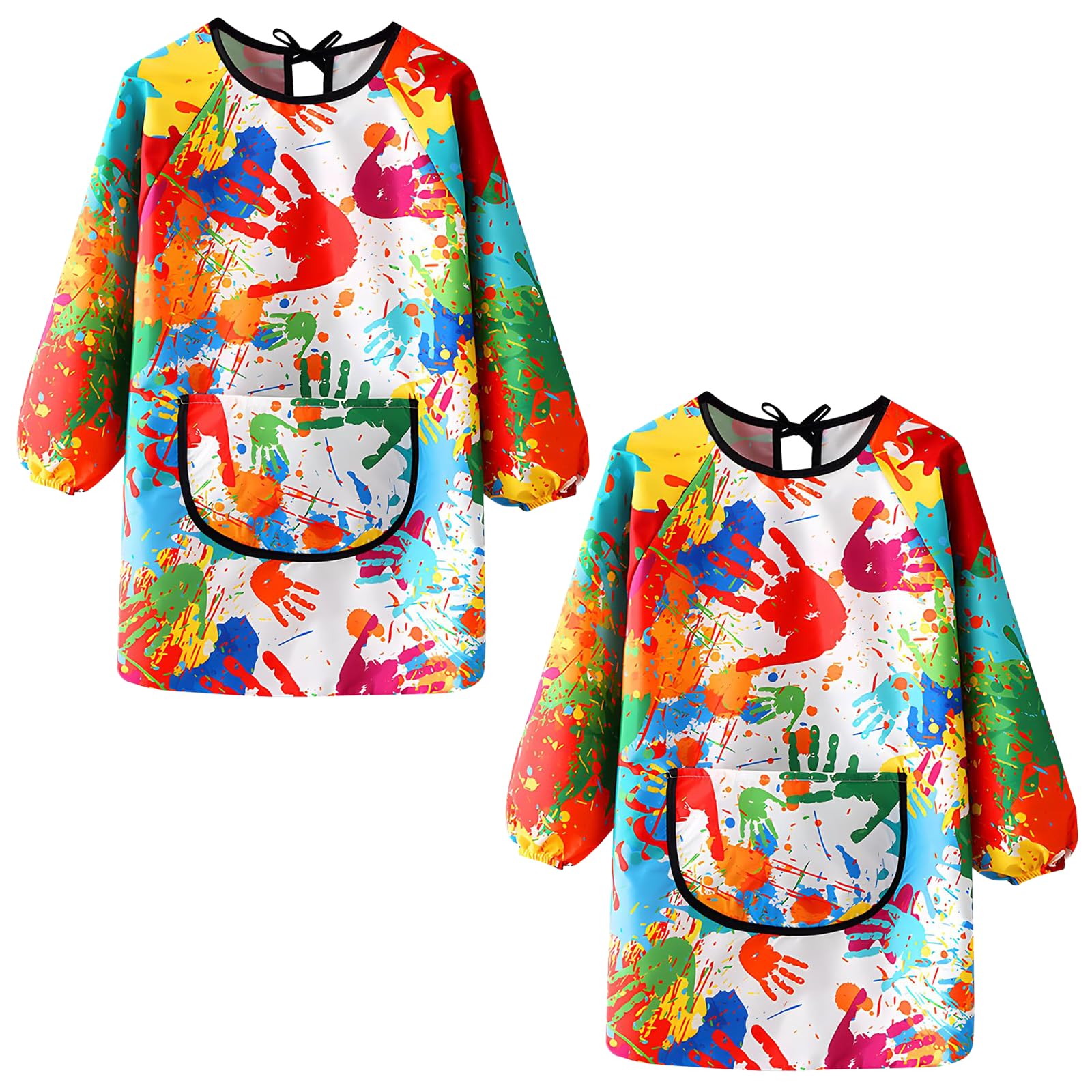 KASURE Kids Art Aprons for Painting 2Pcs Waterproof Childrens Apron With Large Pockets