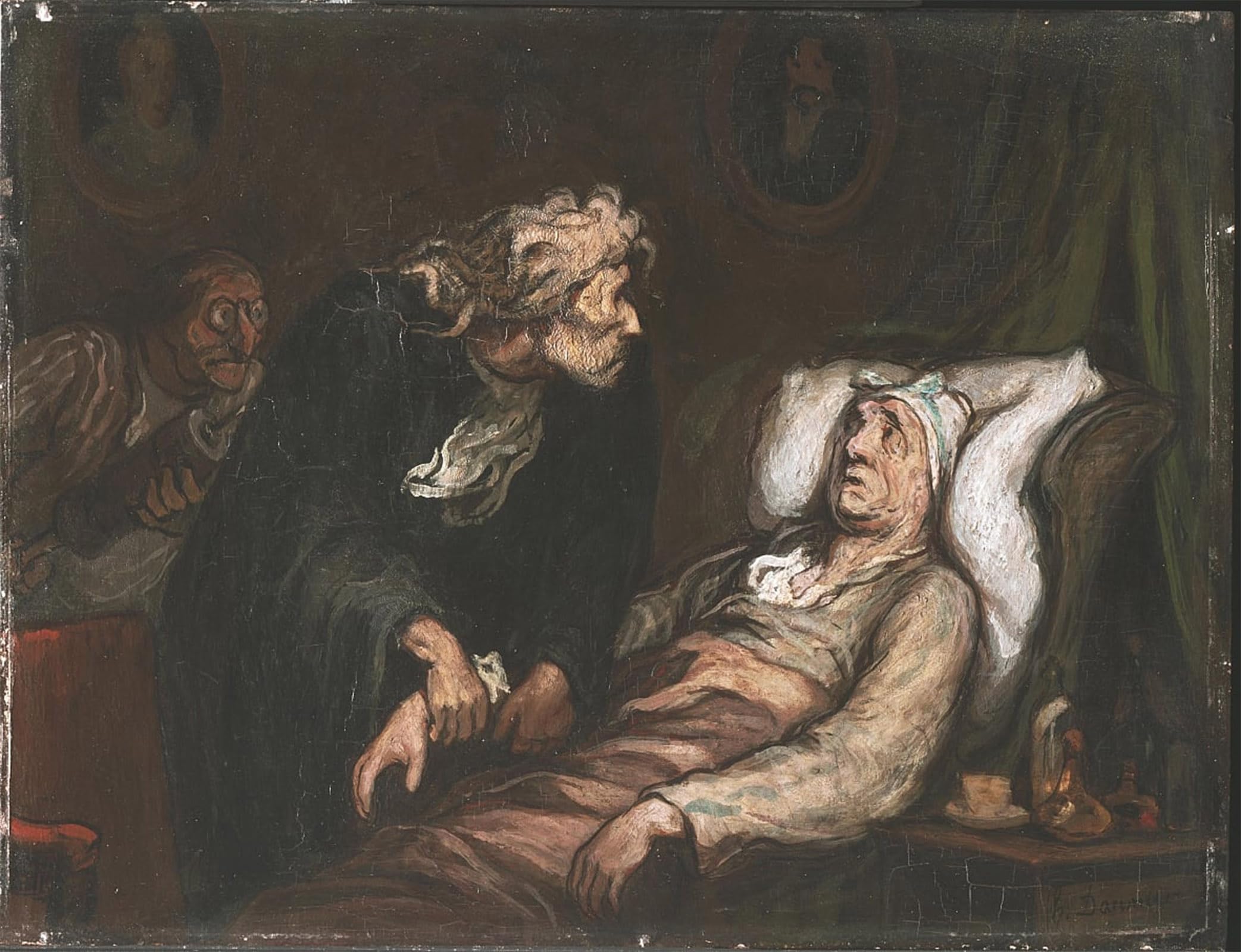 SERENDIPITP Vintage Picture Print on Canvas Wall Art Poster the Imaginary Invalid by Honoré Daumier Artwork Print Poster for Wall Decor 60x90cm