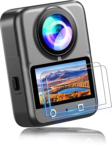 AMAZEAR Protector de pantalla para accesorios DJI OSMO 360, Ultra HD Osmo360, 2 unidades, vidrio templado, dureza 9H, antihuellas, resistente a los