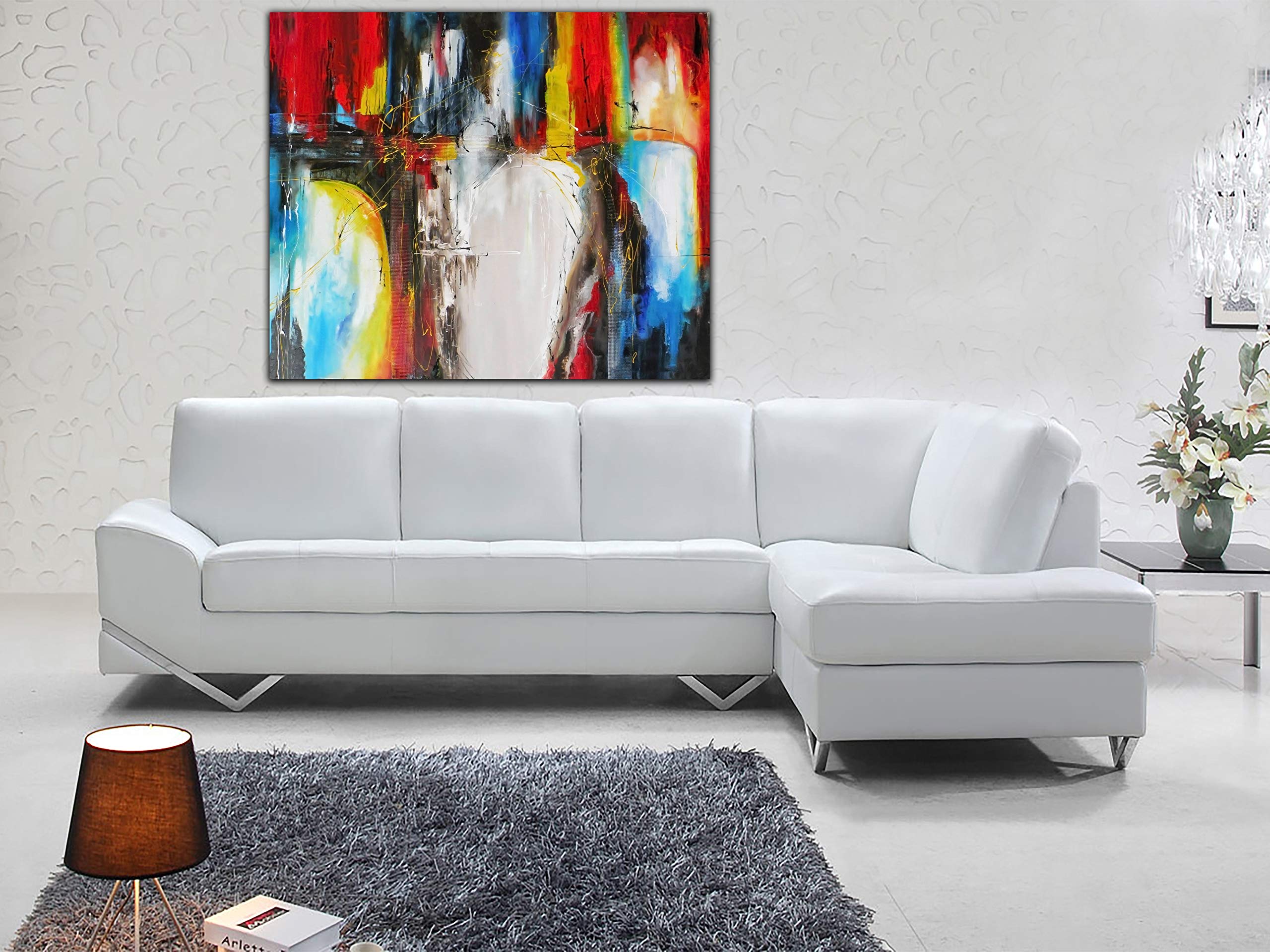 Wodospad Abstrakcyjna farba olejna, obraz, reprodukcja obrazu, nadruk na oprawionym płótnie, sztuka ścienna, dekoracja domu, 86 x 60 cm, głębokość 38 mm