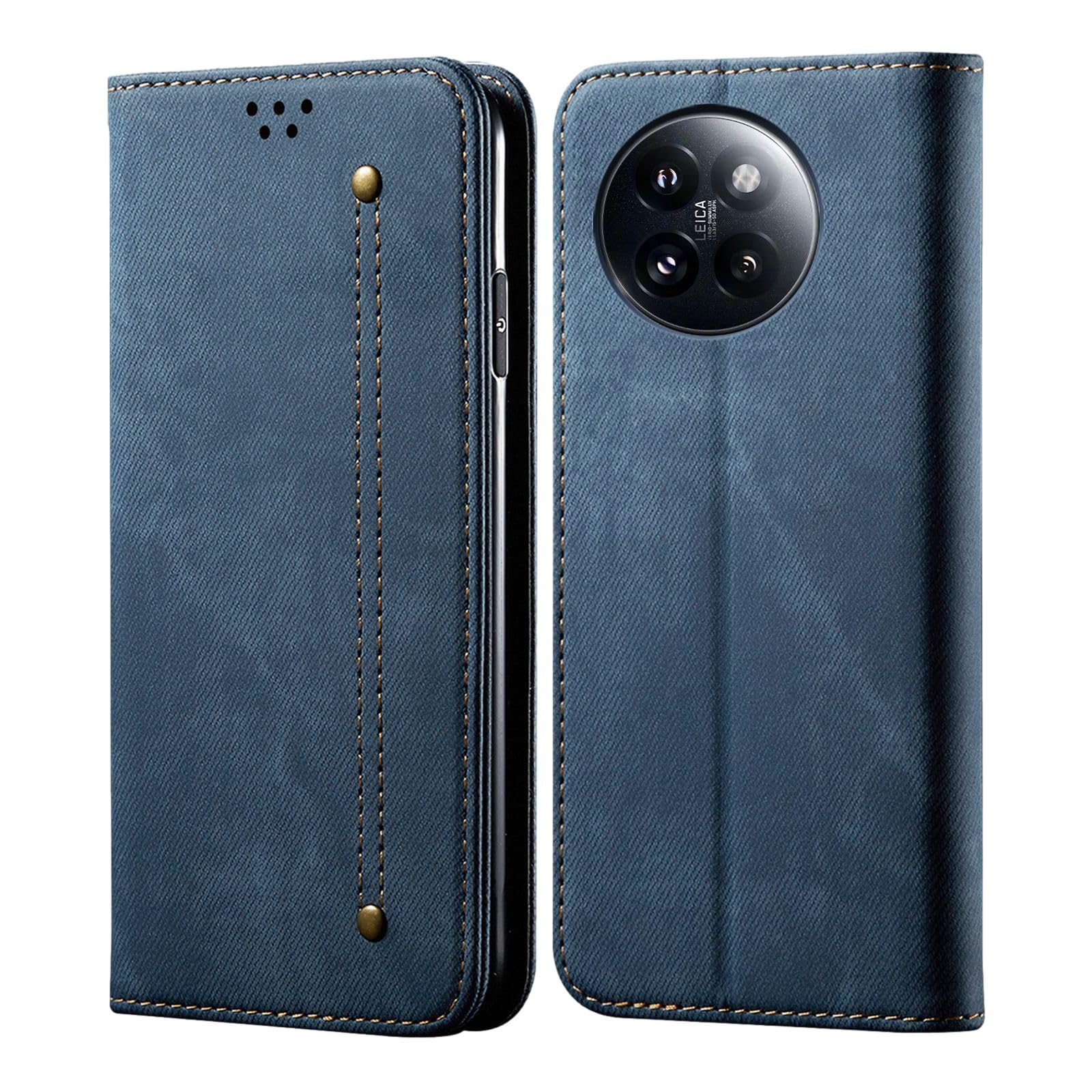 SHOCK PROOF® Denim Jeans Fabric Wallet Flip Cover Compatible for Xiaomi 14 Civi Back Case Push Magnetic Closure with Viewing Stand Card Cash Pouch - Blue (B0D5WKFPLG) Amazon Price History, Amazon Price Tracker