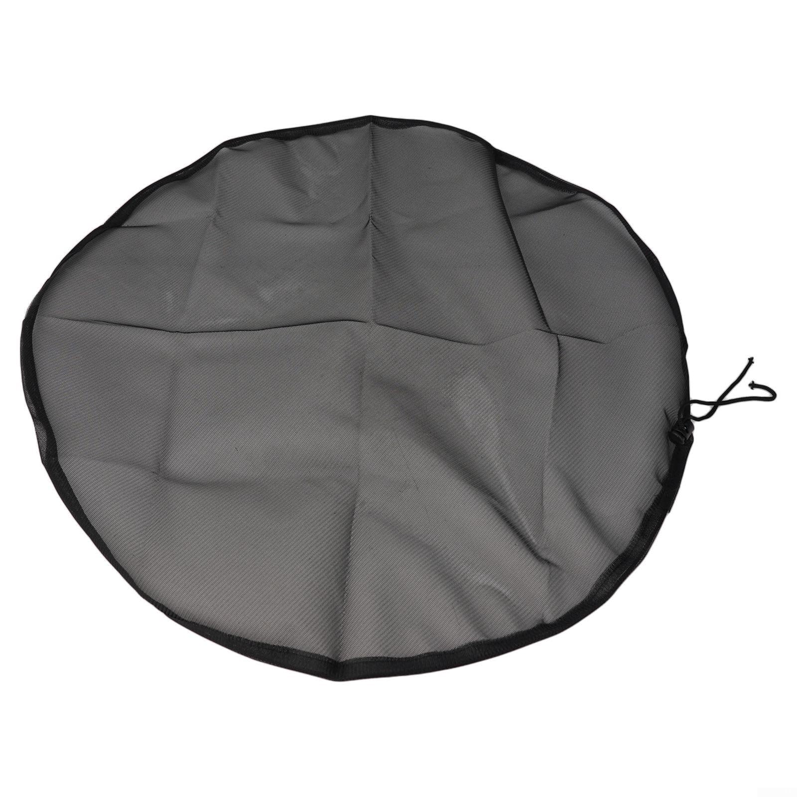 Rain Net Cover with Drawstring, Water Butt Mesh Lid for Garden Storage, Grey Fine Mesh Protection Against Leaves and Debris, Fits 50cm Diameter Bucket