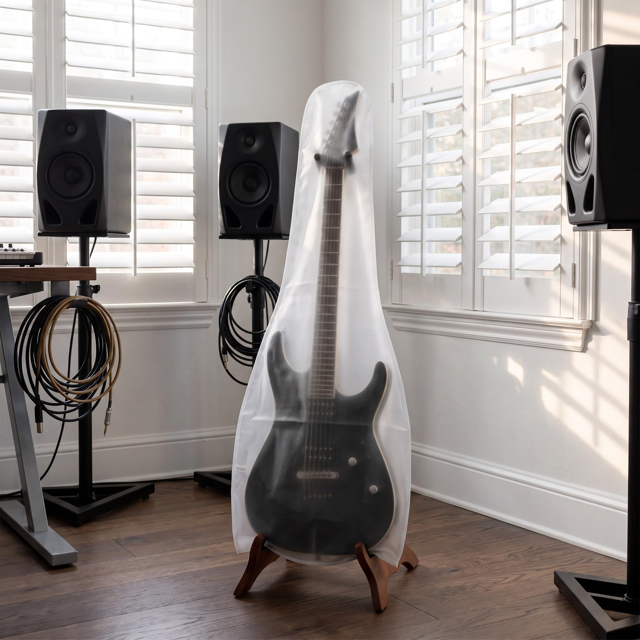 FRCOLOR 2 borse porta chitarra satinate, in PVC impermeabile, per