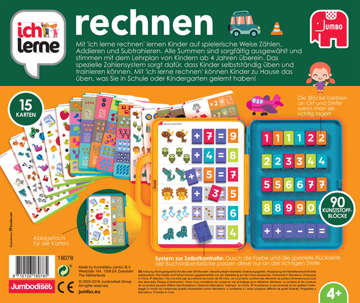 Jumbo Spiele J'apprends calculer - Jeu éducatif pour Les Enfants à partir de 4 Ans pour 2 à 4 Joueurs.
