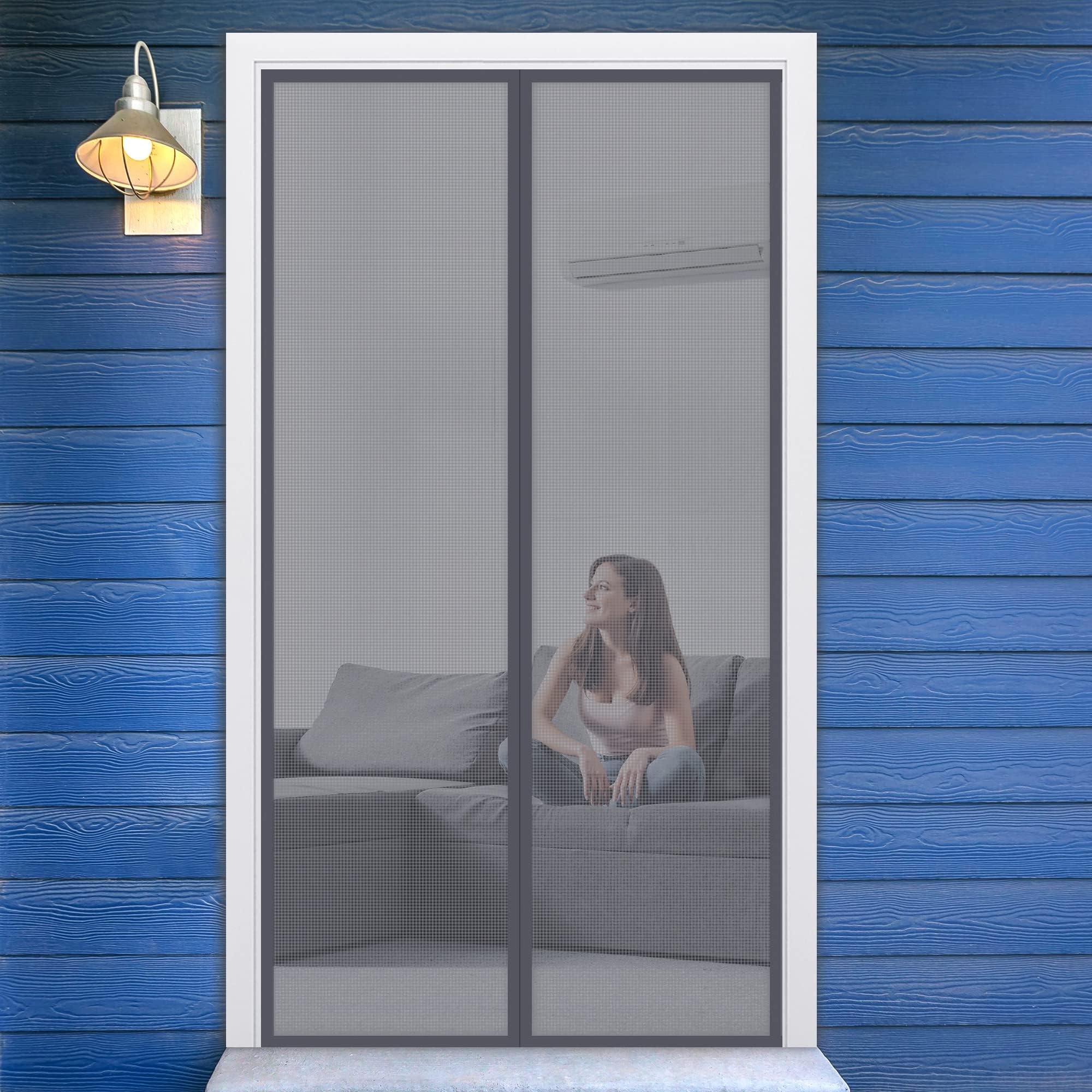 Moustiquaire Porte Fenetre Magnétique, EGNBU 90X210 CM Rideau Moustiquaire Aiman