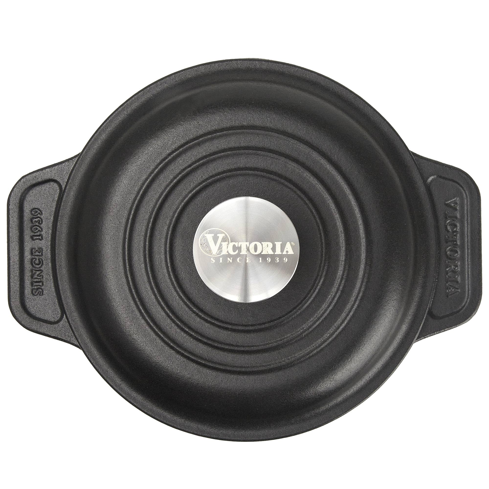 Victoria Cocotte Induction Fonte Émaillée 20cm, Dutch Oven 1,9L, Four Hollandais Sans PTFE et PFOA, Convient pour Feu, Barbecue, Four, Vitrocéramique, Gaz