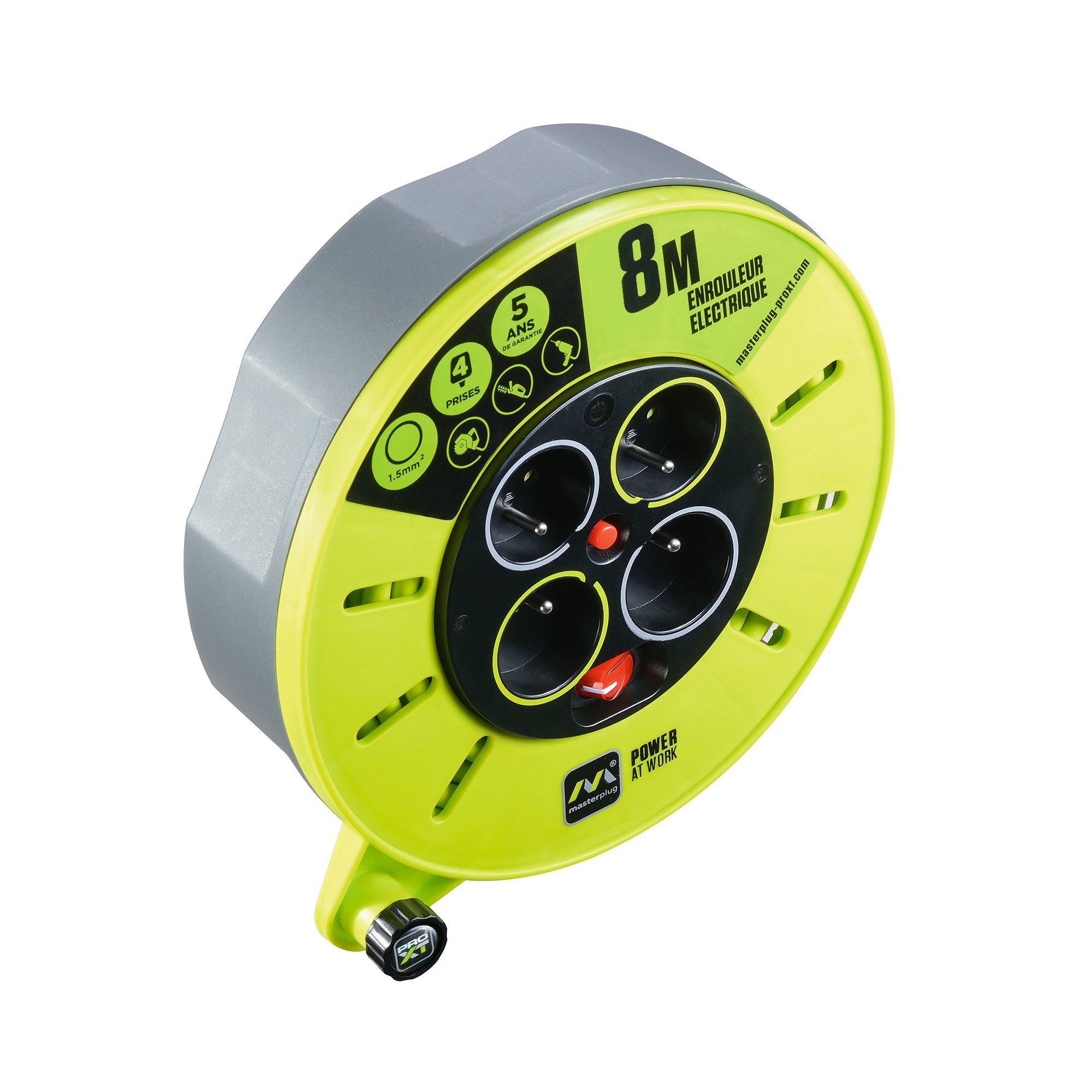 Masterplug CMF08164SL-PX - Enrollacable color Verde