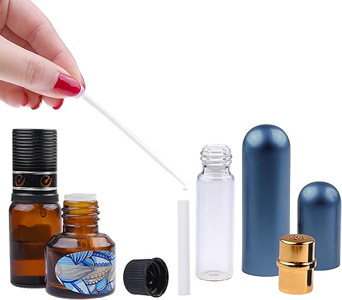Miniatura 3 de Kare & Kind tubos de inhalación de vacío y vidrio - Para uso de aromaterapia con aceites esenciales de bricolaje - Rellenables, incluye 5
