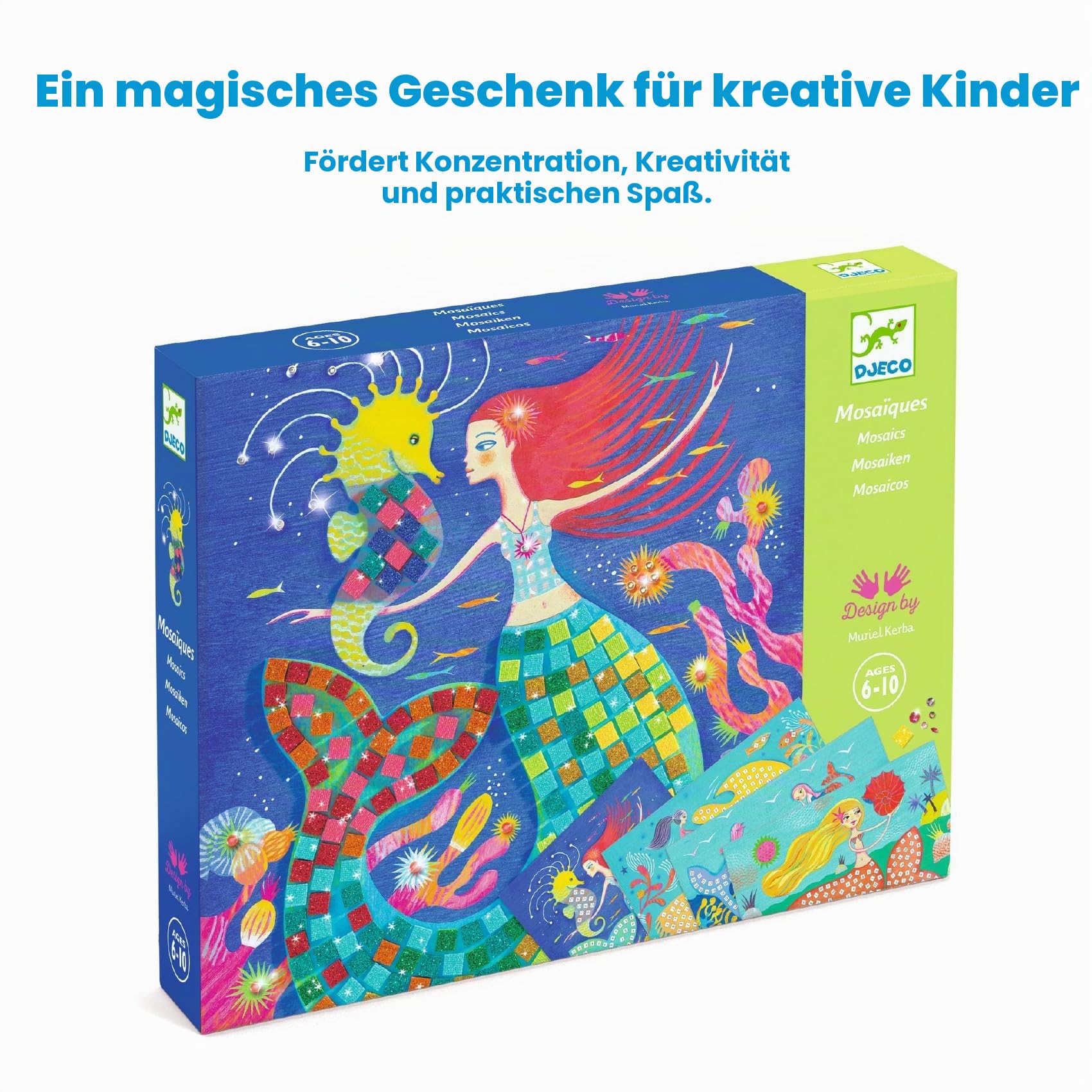 DJECO Mosaik-Box EL Lied der Meerjungfrauen (39423), Mehrfarbig (1)