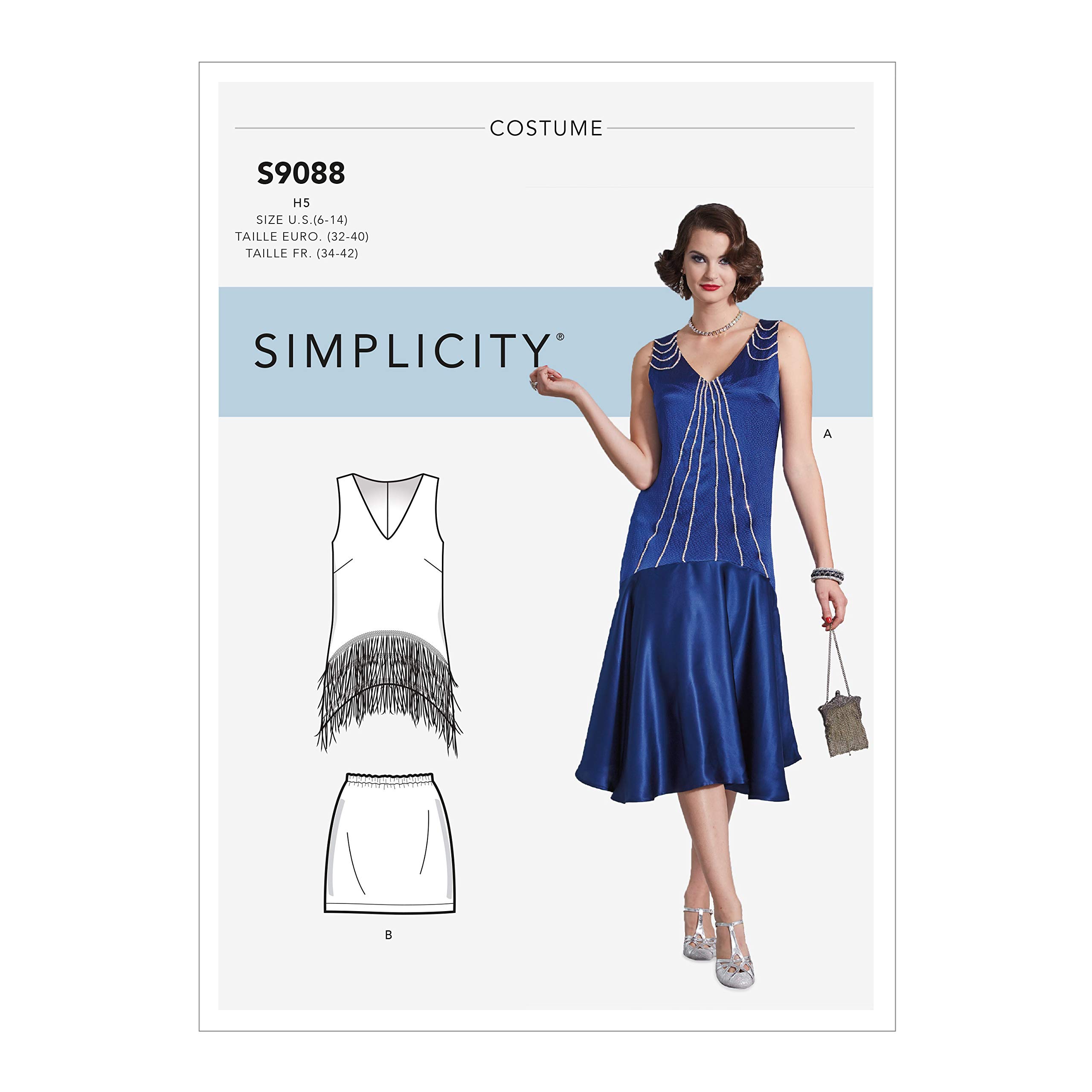 Simplicity Sewing Pattern S9088 Misses' Flapper Costumes, R5 (14-16-18-20-22)