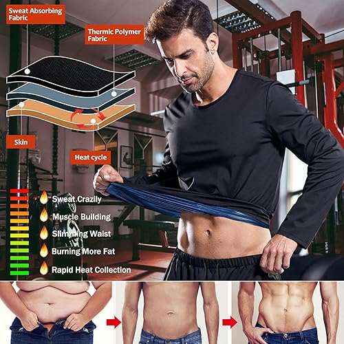 Miniatura 4 de Camisa de sauna para hombre, traje de sauna de manga corta para hombres, chaleco de sauna para hombre, chaleco de sauna para gimnasio, ejercicio,