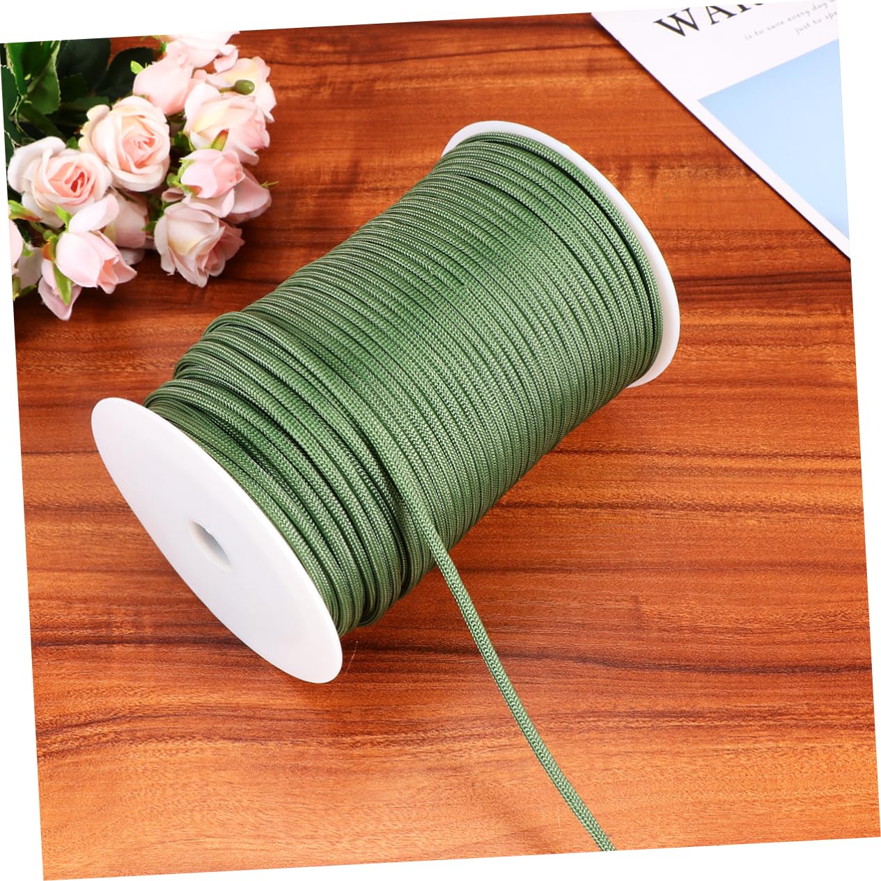 INOOMP Paracord 100m 4mm a Nove Anime, Corda Verde ad Alta Resistenza