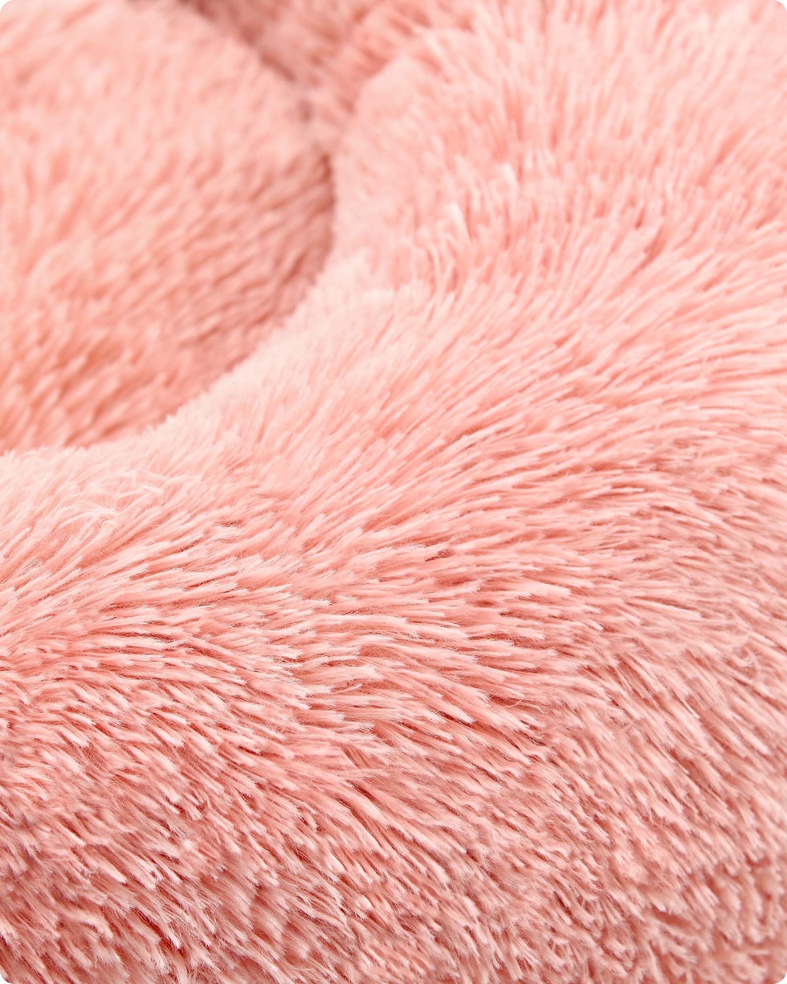 Feandrea Cuccia Cane Interno, Cuccia per Cani, Lettino per Animali Domestici a Ciambella, Cuscino Sfoderabile e Lavabile, Tappeto di Peluche, Diametro 70 cm, Rosa PGW039P01