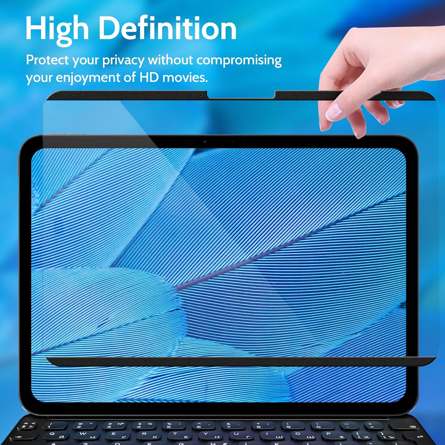 Magnetic Privacy Screen Protector for iPad Pro 13 Inch M4/M5 [2025/2024 8th/7th Gen], Removable Anti Blue Light Glare Spy Private Filter, High Sensitive Bubble-Free Black Security Screen - Image 5