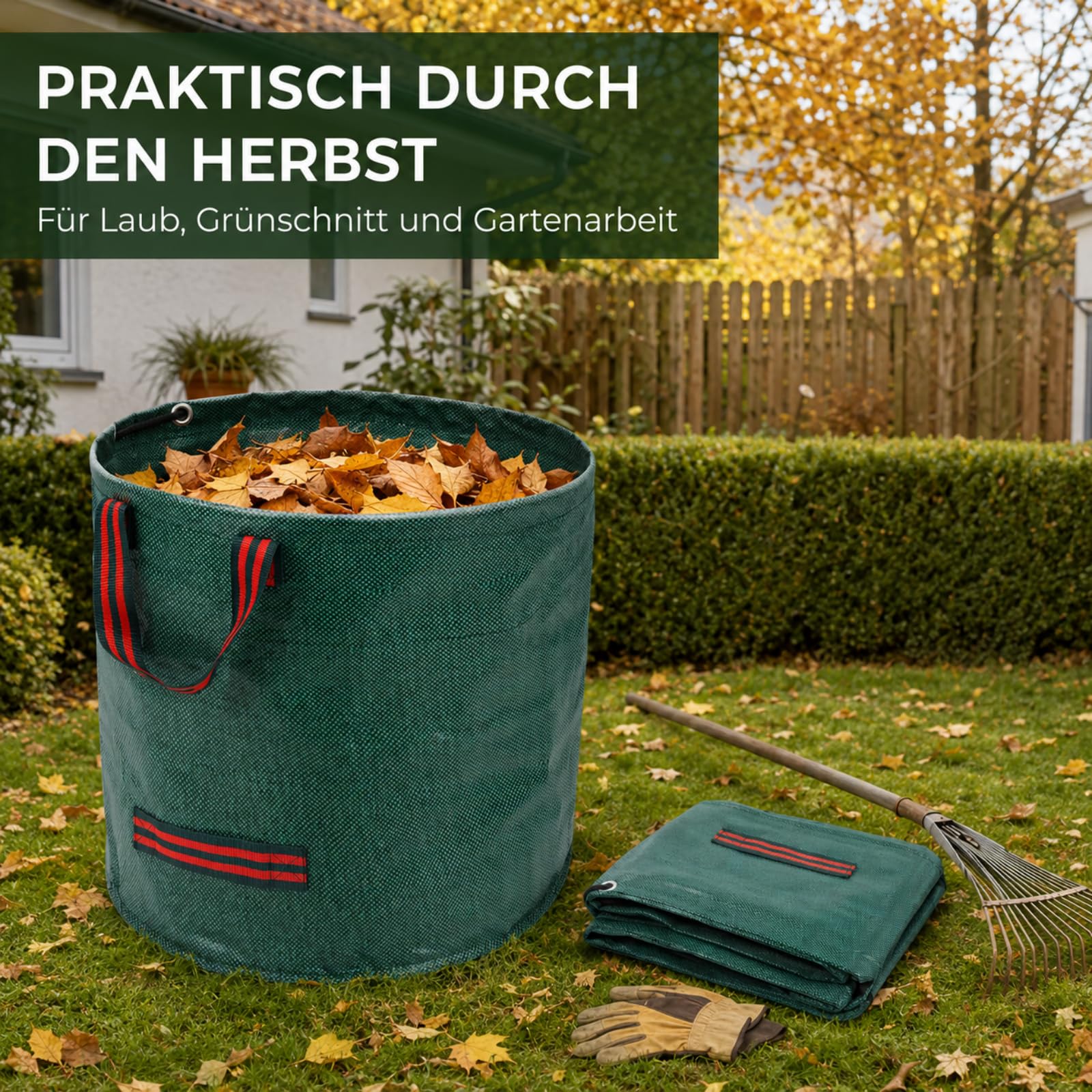 3 Stück Gartenabfallsack Verstärkung des Bodens und der Griffe