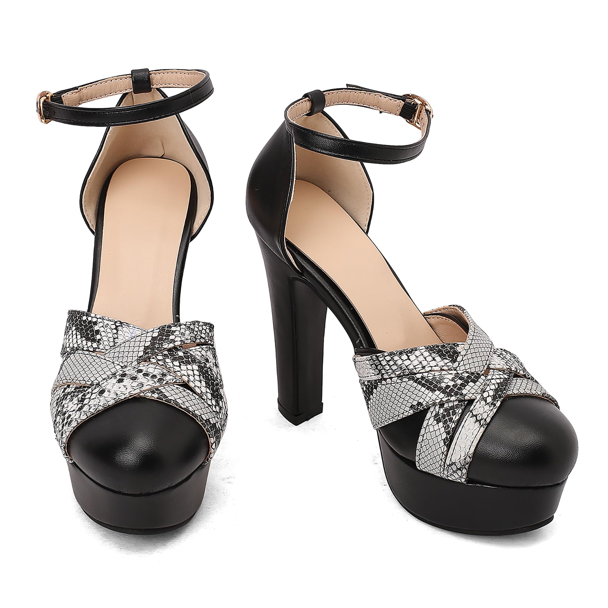 Bviennic Donna Tacco Alto a Blocco Sandals con Plateau Eleganti 0607, Numero 34-48
