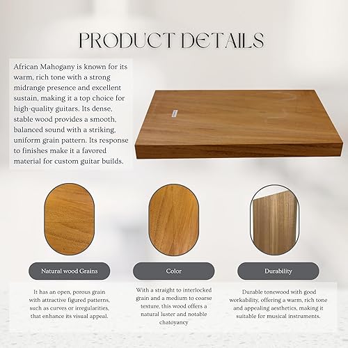 Miniatura 2 de Exotic Wood Zone  African Padauk Explorer Guitarra EléctricaBajo Musical Luthier Tonewood Body Blanks  28 x 18 pulgadas x 1-34 pulgadas - Cepillado
