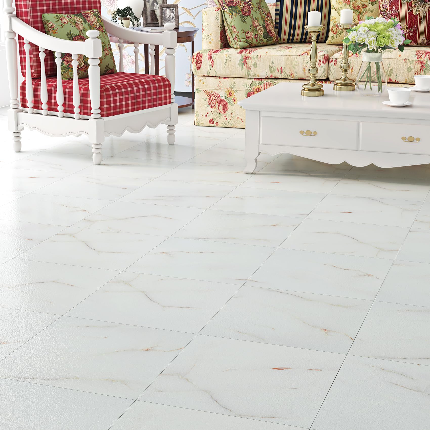 Livelynine Suelo Vinilo Autoadhesivo Blanco Efecto Marmol Baldosas Adhesivas Suelo Baño Marmol Rosa Y Blanco 30x30 16-Baldosas Vinilo Adhesivo Suelo Cocina Losetas Autoadhesivas Suelo Baño Habitación