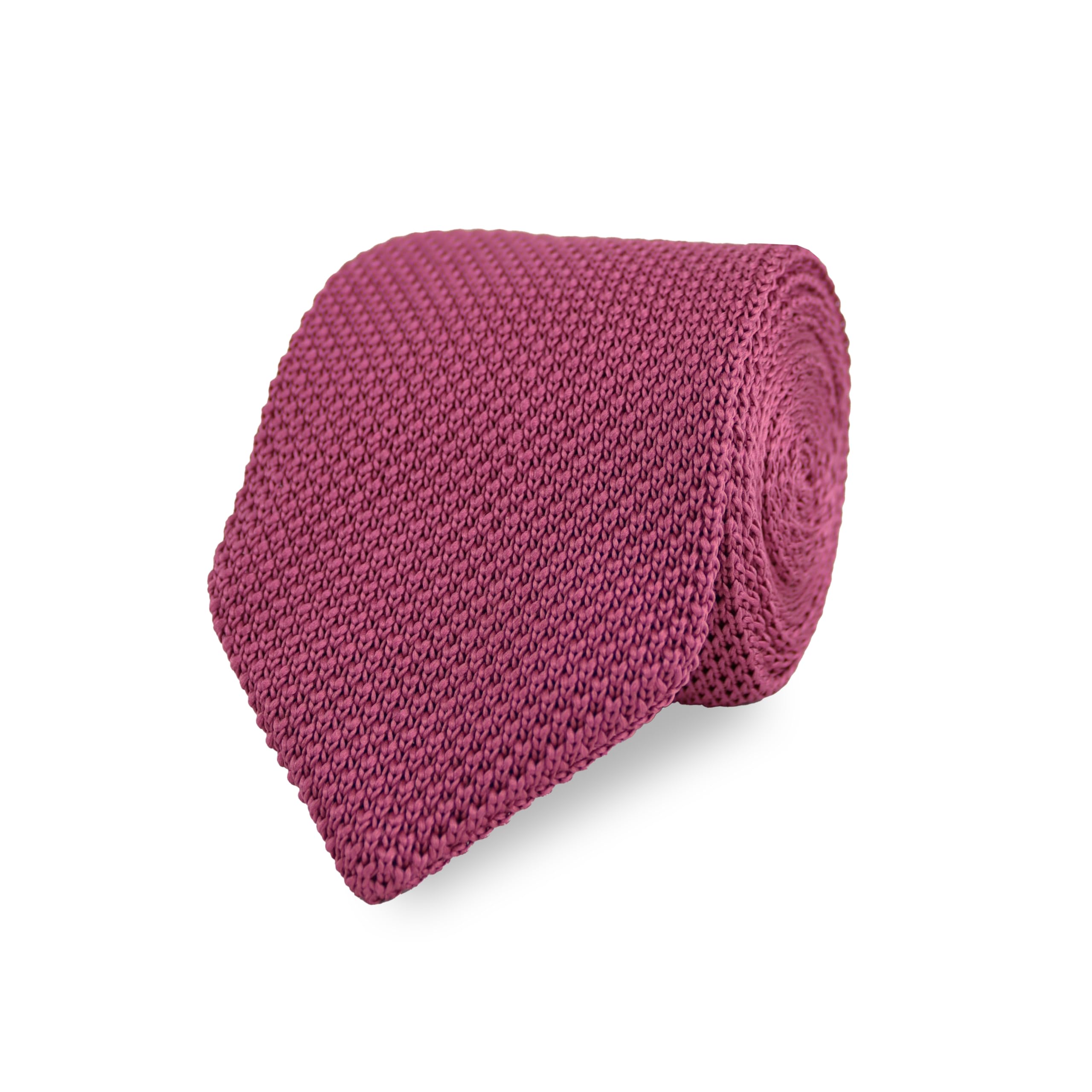 The Gents Lab Men's Dark Pink - Diamond End Knitted Neck Tie Made From 100% Soft Polyester | Over 20+ Colours (Dark Pink)