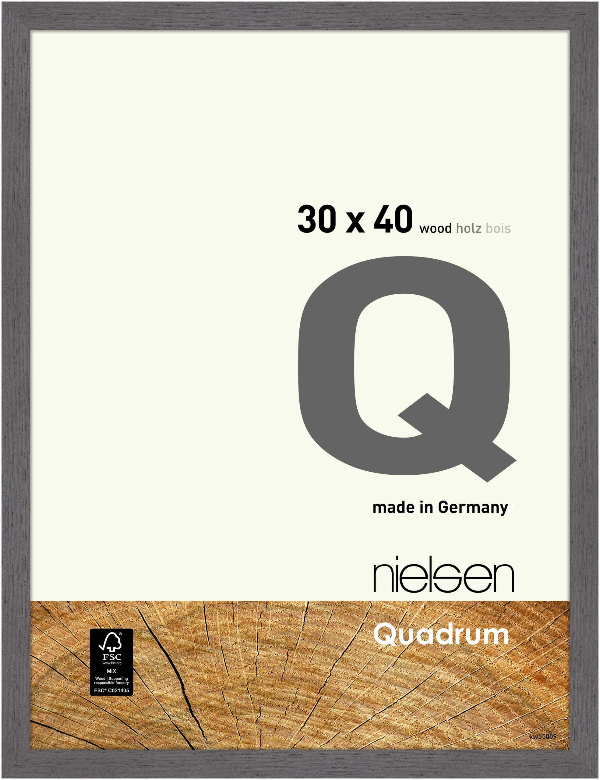 Nielsen Quadrum 30 X 40Cm Grey Wooden Picture Frame With Float Glass And Push/turn Clips from B&Q