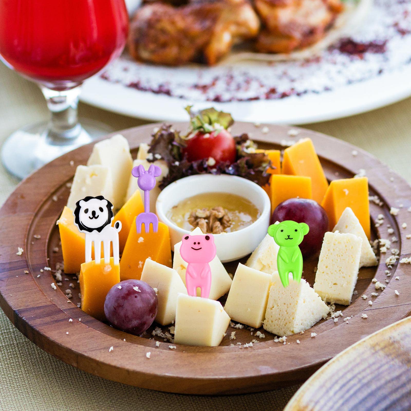 Lot De 58 Mini Fourchettes à Fruits Animaux - Pour Fêtes, Desserts, Enfants Et Adultes, Matériau Alimentaire Sans BPA