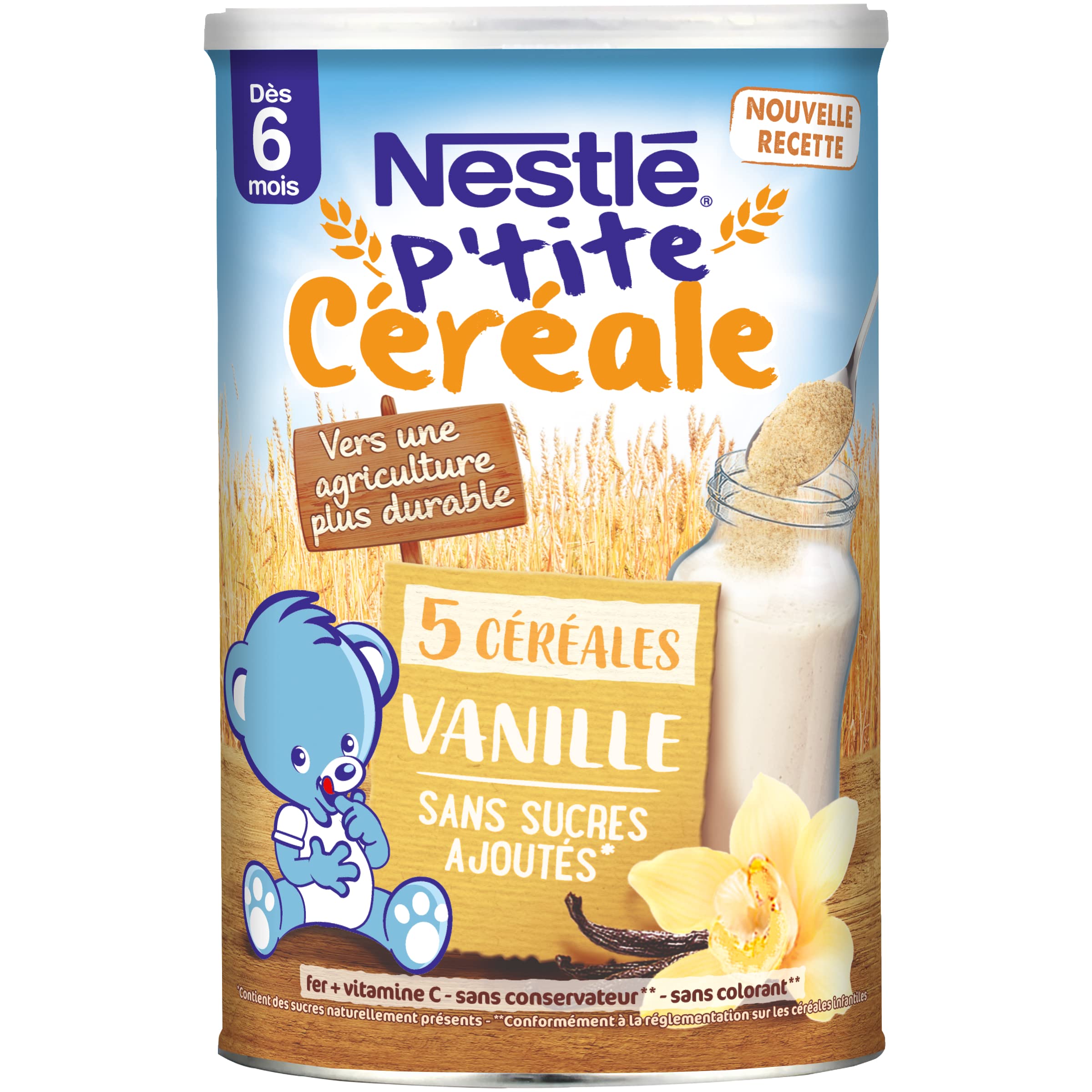 Nestlé Bébé P'tite cereales secos vainilla – a partir de 6 meses – Caja de 415 g
