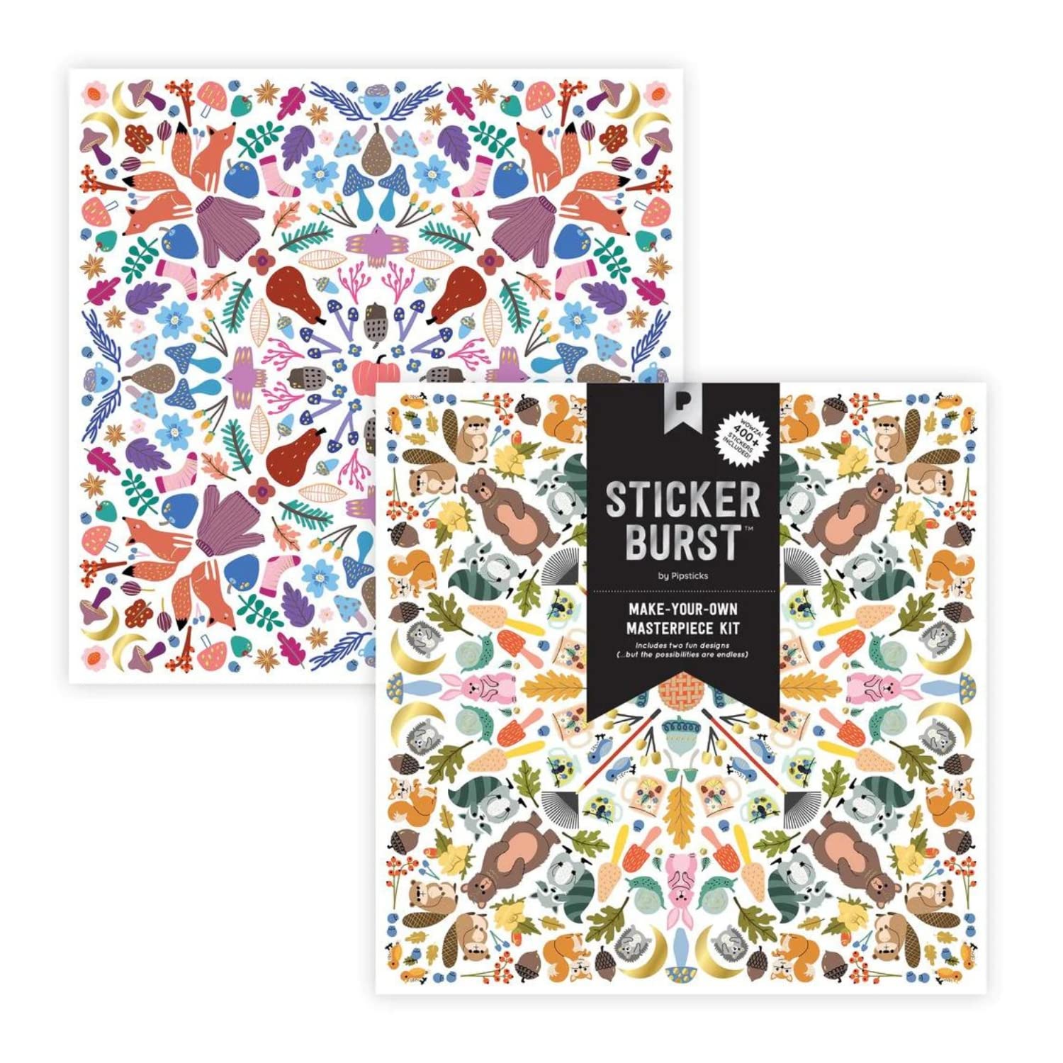 Friendly Forest StickerBurst Kit by Pipsticks | Woodland Themed Build-Your-Own Masterpiece Kit