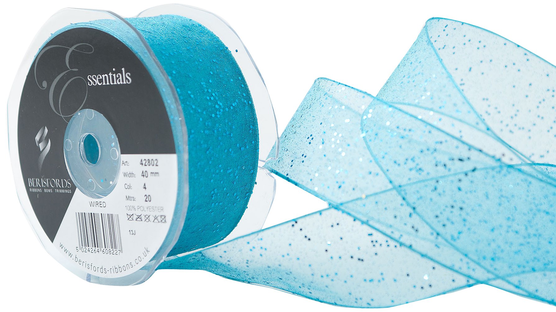 Berisfords 4 Peacock Random Glitter Ribbon