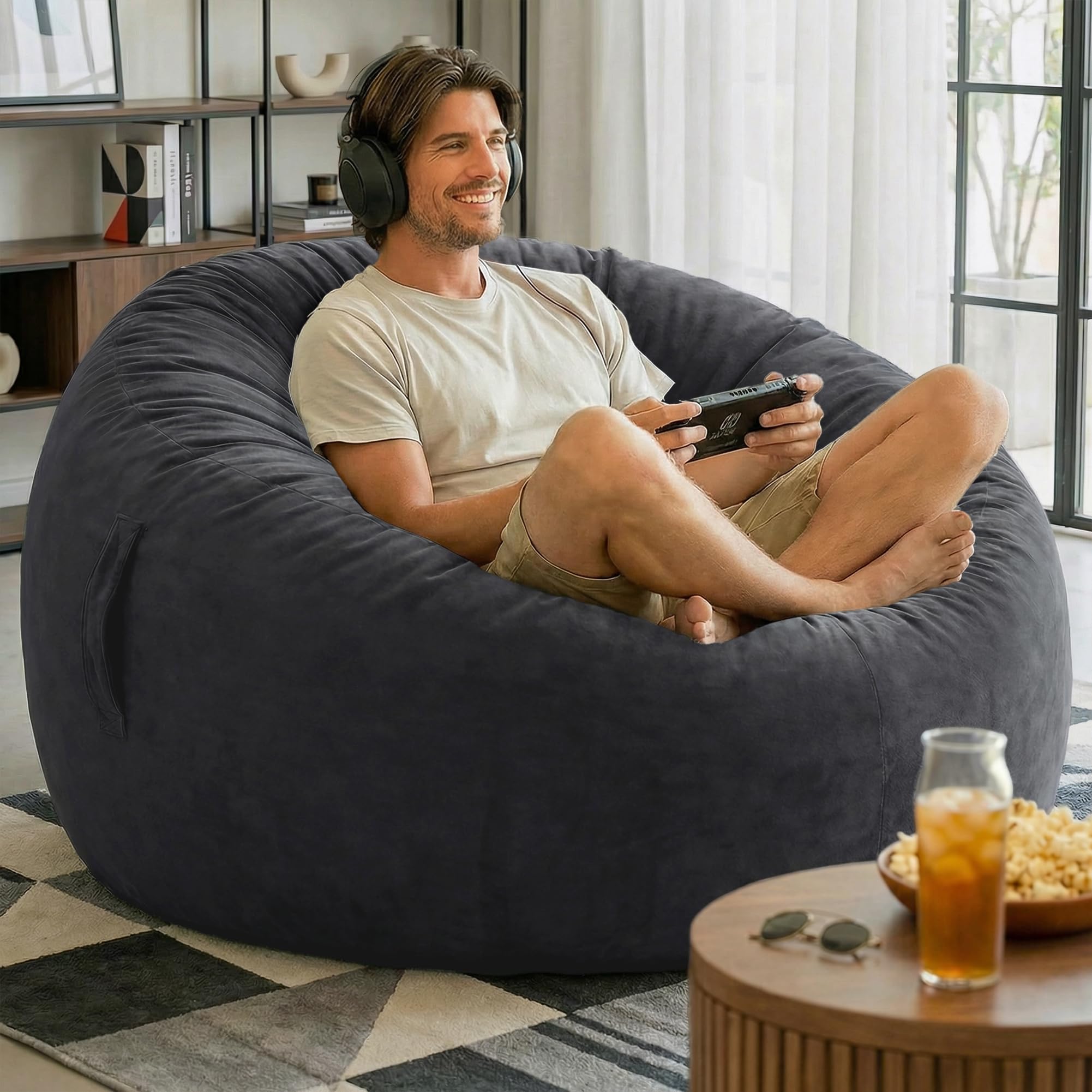 Codi Bean Bag Chair with Filler Included, 4 FT