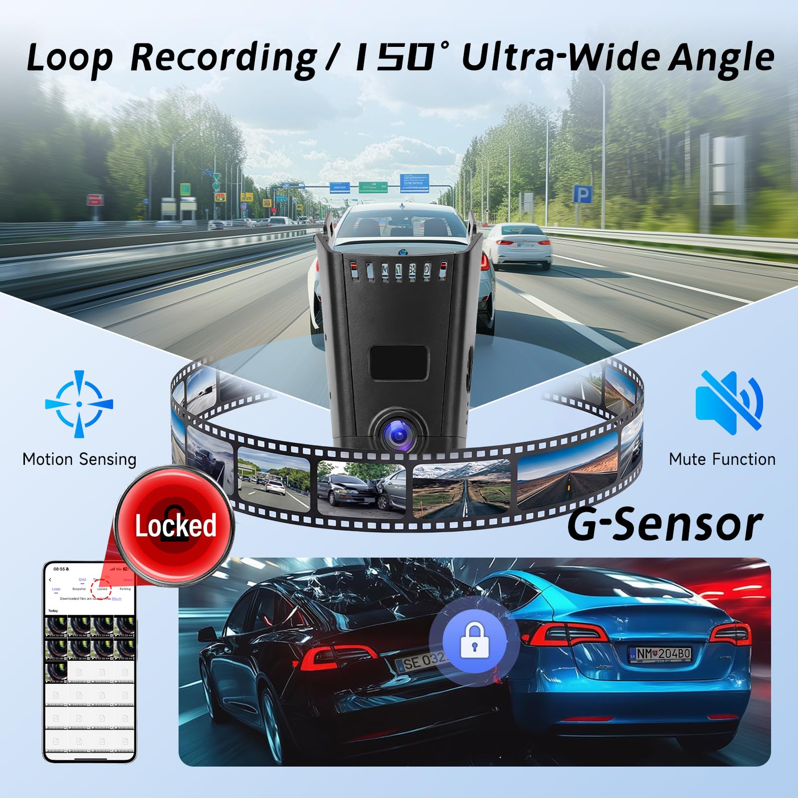 Hodozzy 4K Dashcam Coche para BMW 5 7 Series 2018-2023 530i 530e Xdrive 740i 745e ALPINA B7 Xdrive M760i, OEM Camara Coche UHD 2160P Video WiFi, Visión Nocturna, Grabación Bucle, Sensor G, Plug y Play
