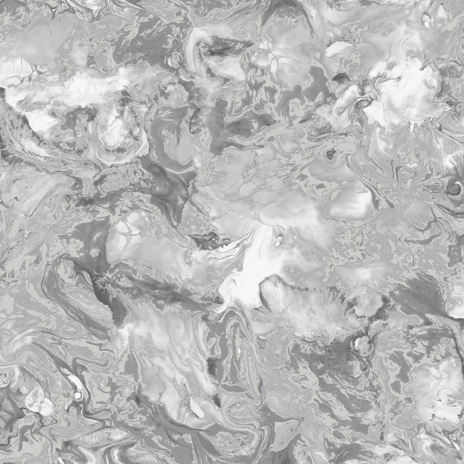 Wallpaper Decor Silver Metallic Ripple Liquid Marble Elixir Swirl Grey Shimmer Wallpaper Wd0040