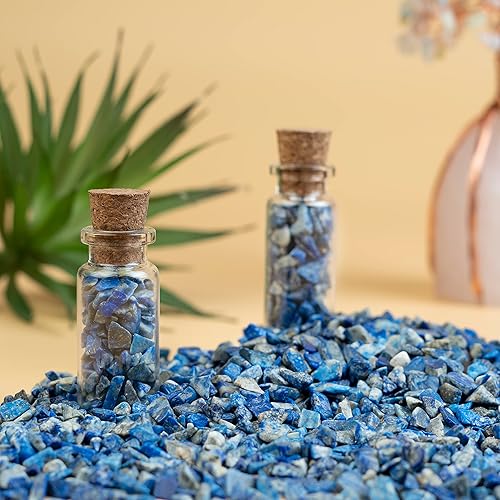 Miniatura 7 de Crocon Chips de lapislázuli triturados de 12 libra, piezas de cuarzo de piedra natural a granel, piedras preciosas de forma irregular, gema de