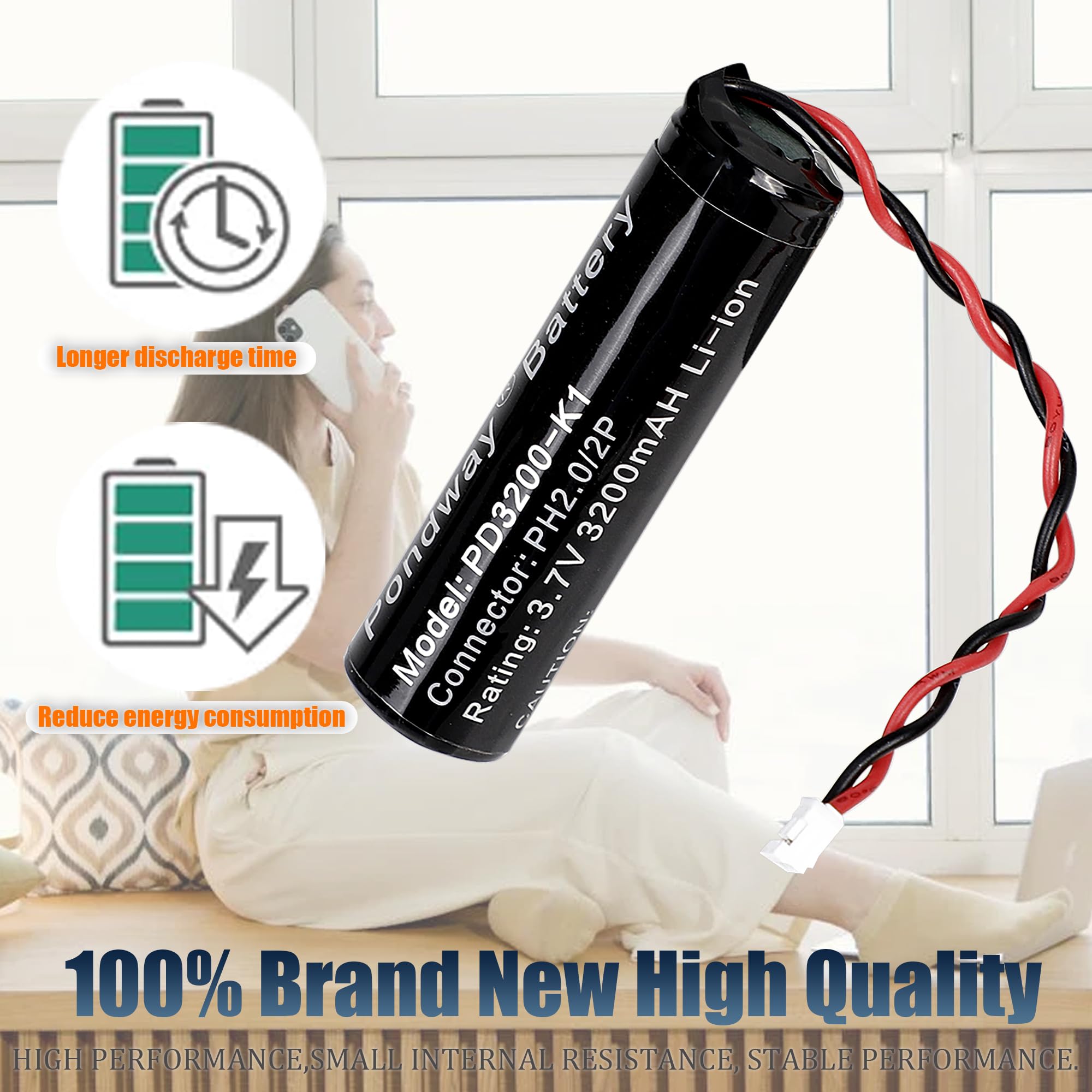 3200mAh 3.7V Batterie pour Amplificateur Kamera Alarmsystem électroniques | DIY appareils Bluetooth Lautsprecher Lithium-ion Batterie avec Prise PH2.0 2Pin connecteur