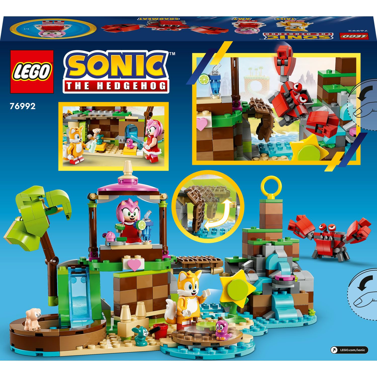 LEGO Sonic the Hedgehog Amy’nin Hayvan Kurtarma Adası 76992 – 7 Yaş ve Üzeri Çocuklar için Eğlenceli Macera Sunan Yaratıcı Oyuncak Yapım Seti, Doğum Günü Hediyesi (388 Parça)