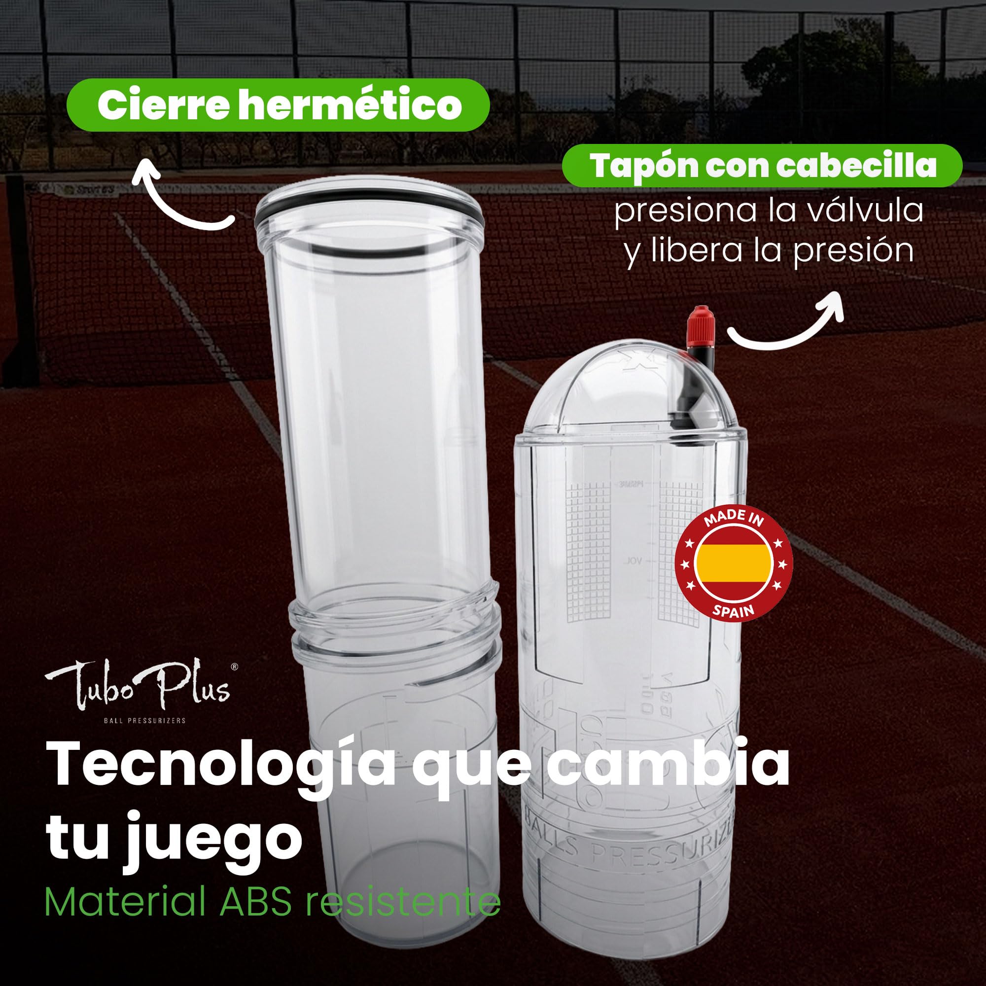 TUBOPLUS - Barca pressurizzatrice per palline da paddle e tennis | TUBOX4 Crystal | Compressore per palline | Accessori indispensabili