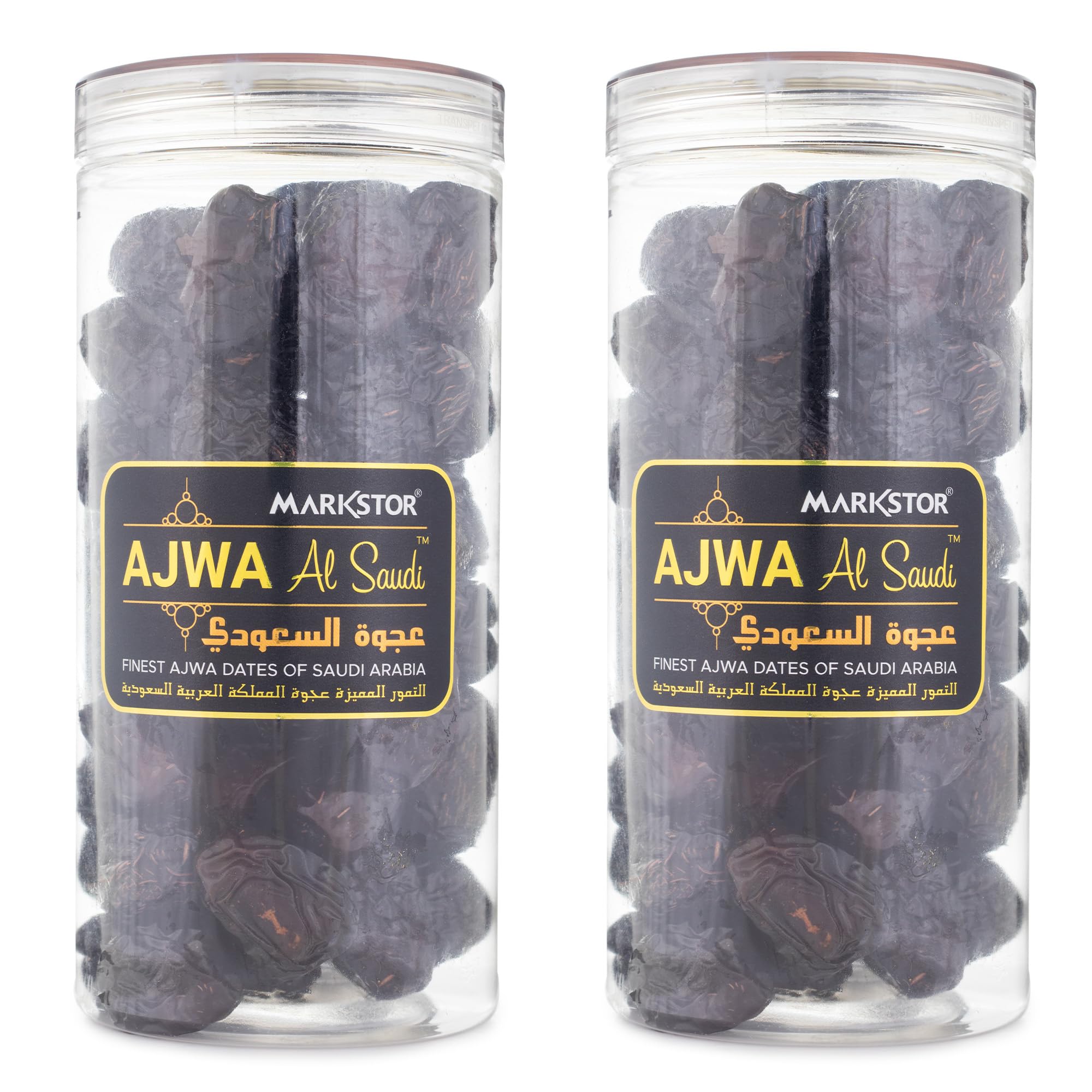 Markstor Fresh Seedless Ajwa Al-Saudi - Finest Ajwa Dates - 1Kg Pack | Khajur of Madina, Saudi Arabia - 1 Kg [500g x 2]