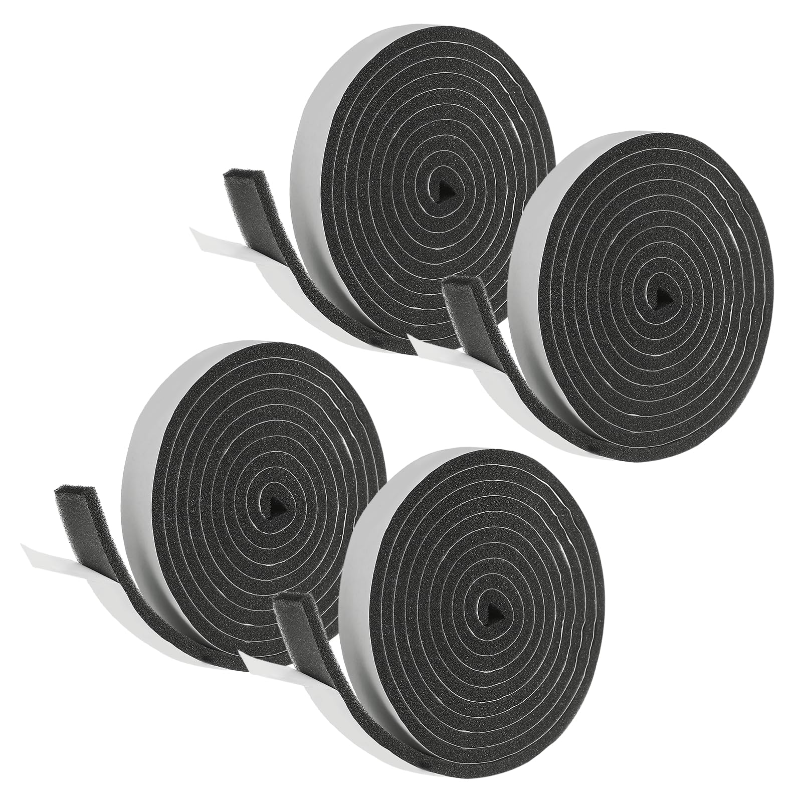 sourcing map Weather Stripping Door Seal, 4 Rolls 15mm x 5mm Adhesive Foam Tape Seal Soundproof Insulation Strips for Door Frame Window Gaps (26 Feet Total, 6.5 Feet/Roll)