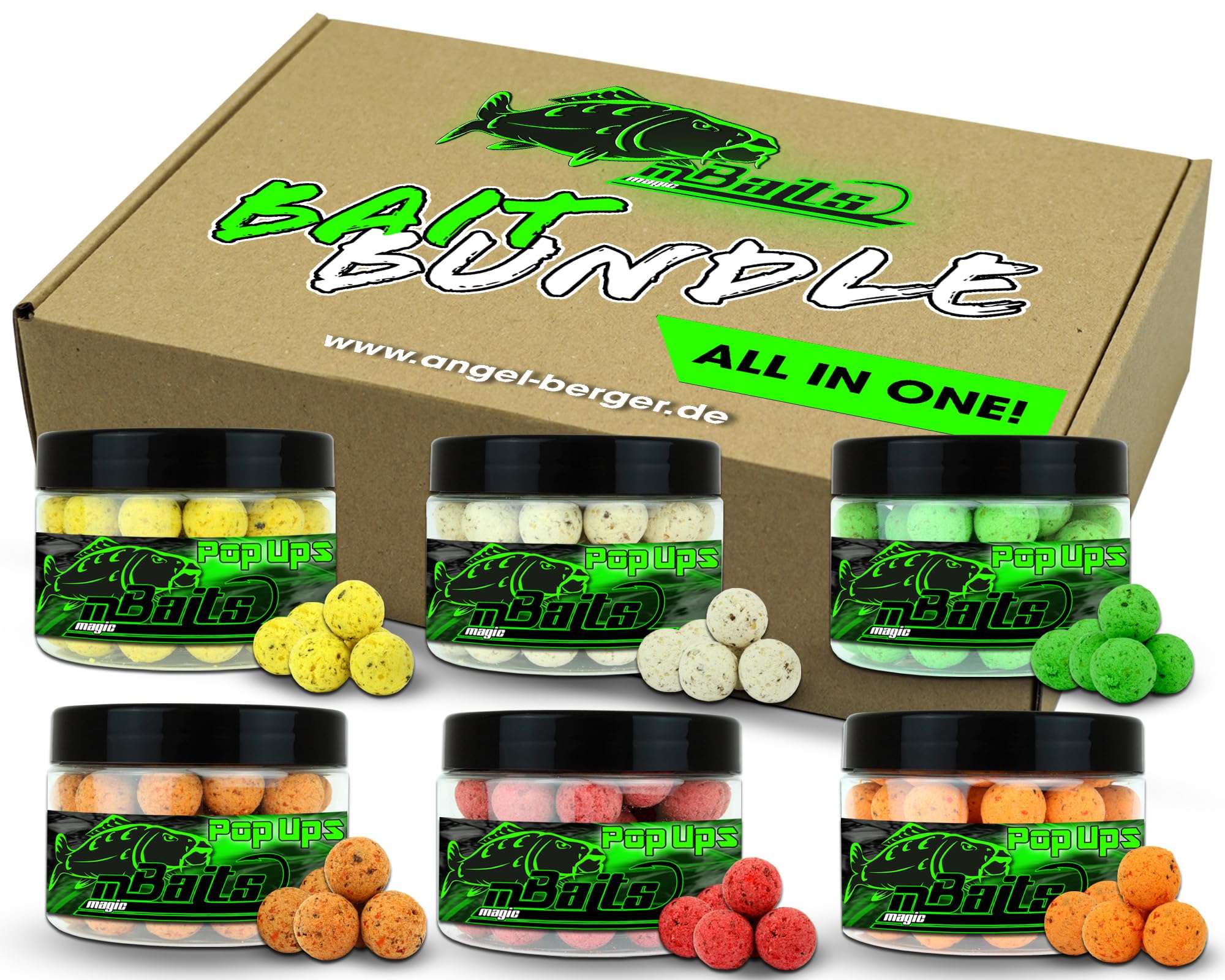 Angel-Berger Magic Baits Bait Bundle Pop Ups All in One Köderset Pop Up Boilies Sparpack Carp Hookbaits Floating Boilies