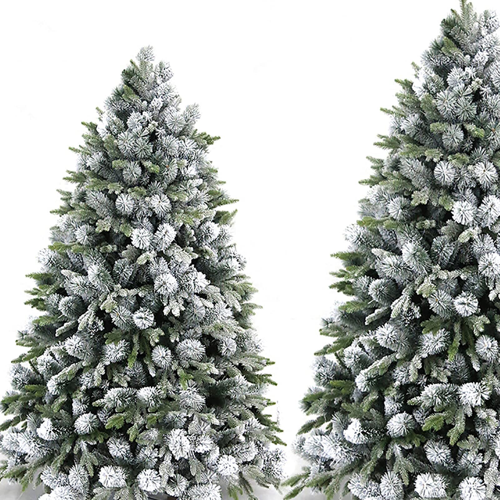 Śnieżna choinka, zielony śnieg sztuczna choinka bożonarodzeniowa sosna z solidnymi metalowymi ozdobami nóg idealna (zielona 180 cm (6 stóp)) (zielona 150 cm)