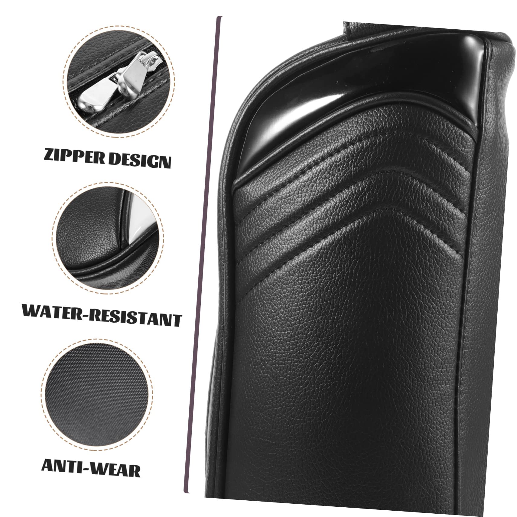 Bolsa para Zapatos de Golf Portátil, Negra, de Cuero