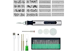 USB RECHARGEABLE CORDLESS DIY ELECTRIC ENGRAVING PEN WITH 37 ACCESSORIES AND 16 STENCILS