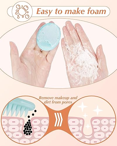 Miniatura 3 de Exfoliante facial, 8 unidades de silicona para mujeres, cepillo de limpieza facial, almohadilla de poros para acné para limpieza profunda, cuidado