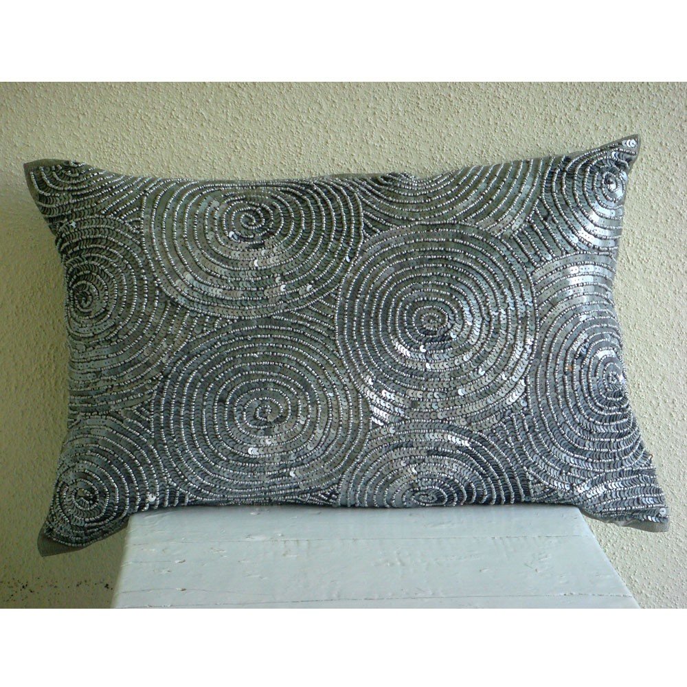silver sparkly cushions