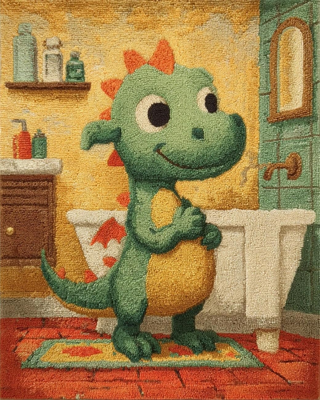 Ambattery R Large Ug Making Kit Dragon In The Bathroom 85X115cm